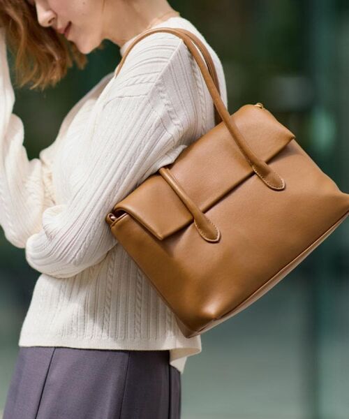 grove / グローブ トートバッグ | フラップ2WAYトート(キャメル(041))