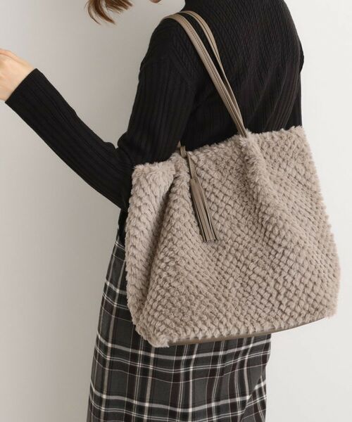 grove / グローブ トートバッグ | ポコポコエコファータッセルトート(ダークベージュ(052))