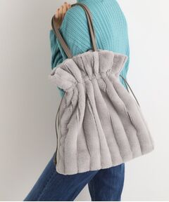 grove / グローブ トートバッグ | ストライプエコファー巾着トート