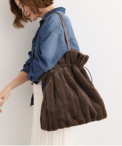 grove / グローブ トートバッグ | ストライプエコファー巾着トート