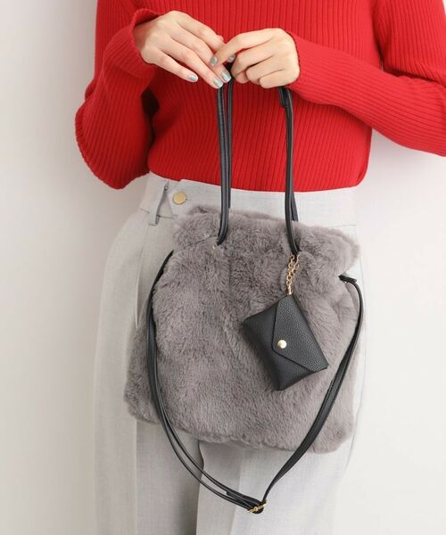 grove / グローブ ショルダーバッグ | エコファーポーチ付き2WAYショルダー(グレー(013))