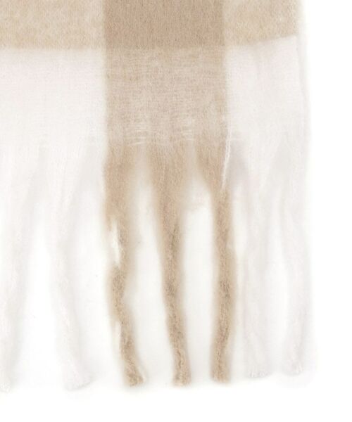 grove / グローブ マフラー・ショール・スヌード・ストール | ボリュームフリンジチェックマフラー | 詳細2