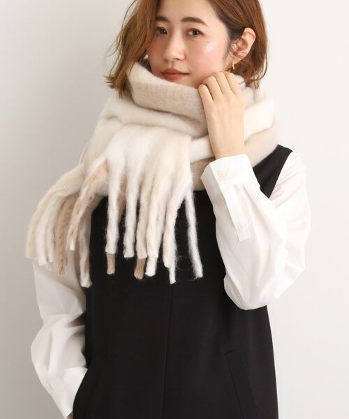 grove / グローブ マフラー・ショール・スヌード・ストール | ボリュームフリンジチェックマフラー | 詳細5