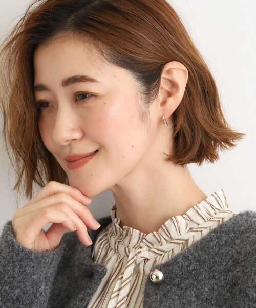 grove / グローブ ピアス・イヤリング | パール調ビジューフープデザインピアス | 詳細5