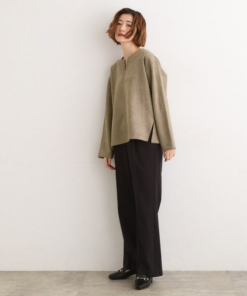 grove / グローブ カットソー | スエード調キーネックプルオーバー | 詳細10