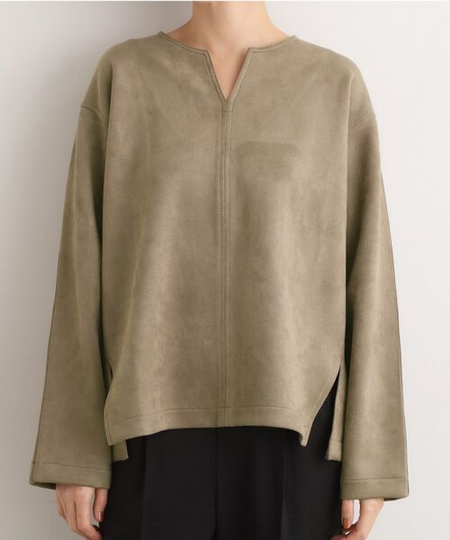 grove / グローブ カットソー | スエード調キーネックプルオーバー | 詳細13