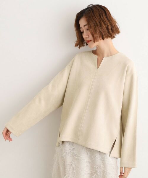 grove / グローブ カットソー | スエード調キーネックプルオーバー | 詳細2