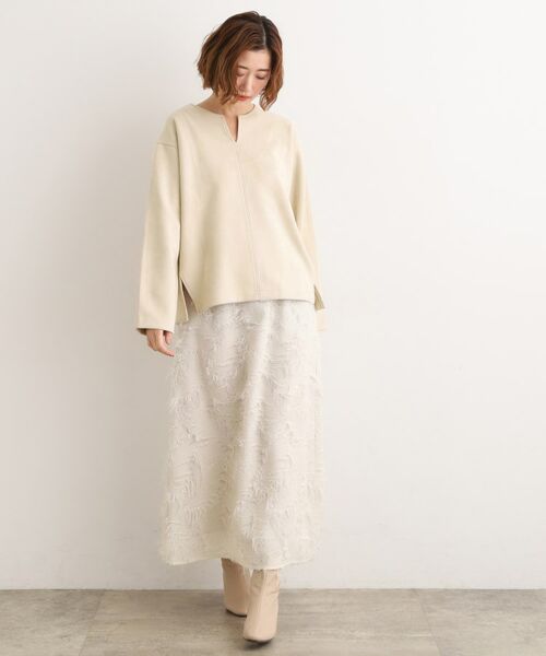 grove / グローブ カットソー | スエード調キーネックプルオーバー | 詳細3