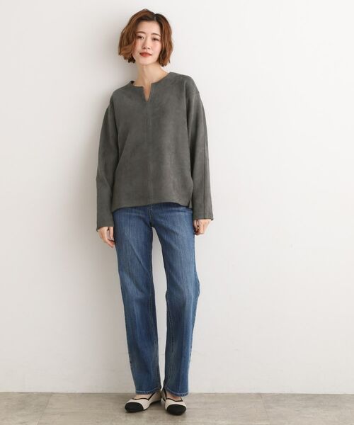 grove / グローブ カットソー | スエード調キーネックプルオーバー | 詳細7