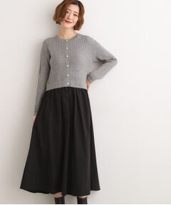 grove / グローブ ロング・マキシ丈ワンピース | ケーブルニットドッキングワンピース