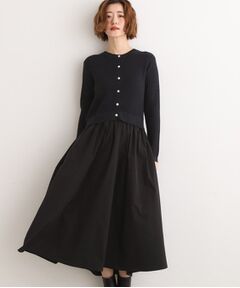 grove / グローブ ロング・マキシ丈ワンピース | ケーブルニットドッキングワンピース