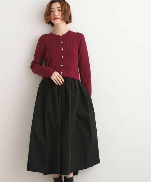 grove / グローブ ロング・マキシ丈ワンピース | ケーブルニットドッキングワンピース | 詳細10