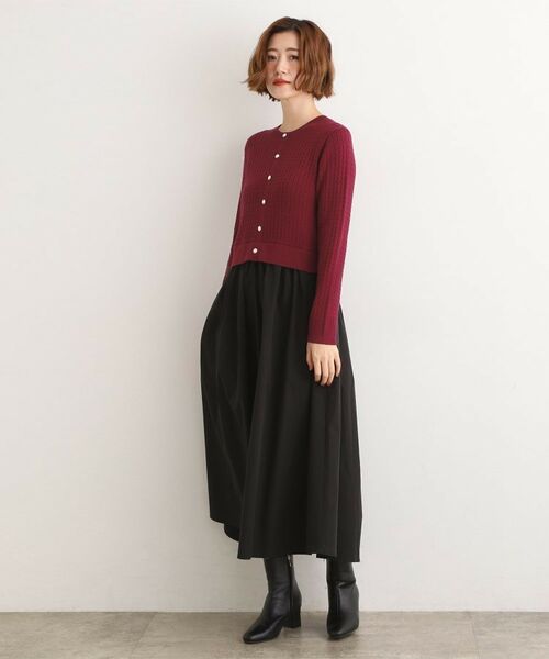 grove / グローブ ロング・マキシ丈ワンピース | ケーブルニットドッキングワンピース | 詳細11