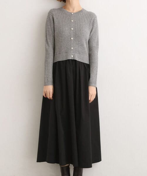 grove / グローブ ロング・マキシ丈ワンピース | ケーブルニットドッキングワンピース | 詳細13