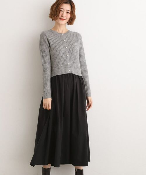 grove / グローブ ロング・マキシ丈ワンピース | ケーブルニットドッキングワンピース | 詳細2