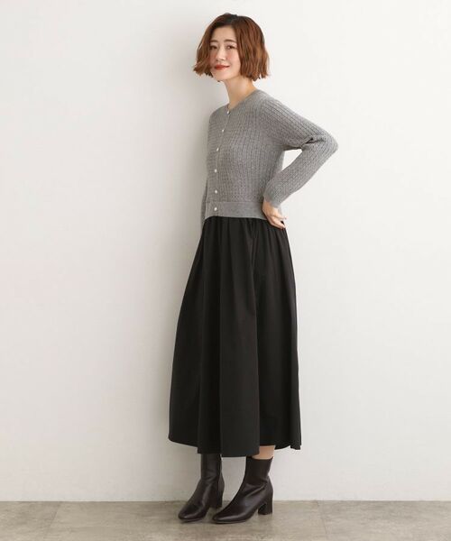 grove / グローブ ロング・マキシ丈ワンピース | ケーブルニットドッキングワンピース | 詳細3