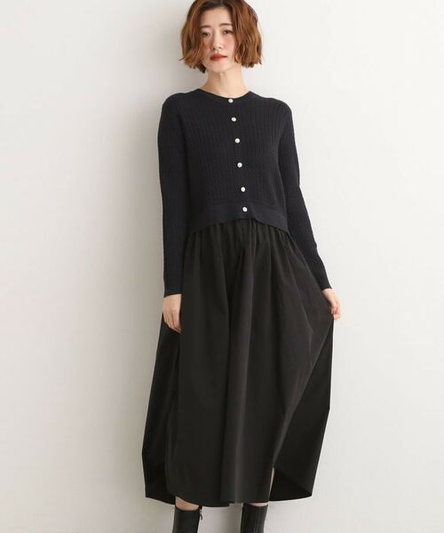 grove / グローブ ロング・マキシ丈ワンピース | ケーブルニットドッキングワンピース | 詳細6