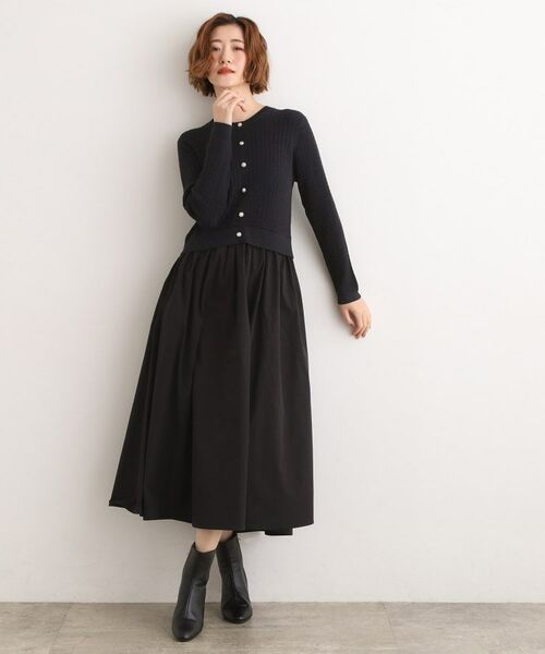 grove / グローブ ロング・マキシ丈ワンピース | ケーブルニットドッキングワンピース | 詳細7