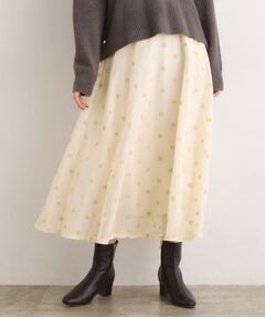 grove / グローブ ロング・マキシ丈スカート | 甘さを抑えて、品よく華やぐ　メッシュフロッキードットスカート