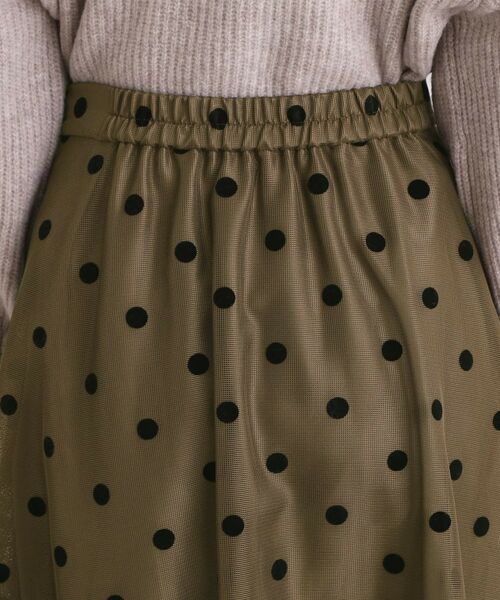 grove / グローブ ロング・マキシ丈スカート | 甘さを抑えて、品よく華やぐ メッシュフロッキードットスカート | 詳細17