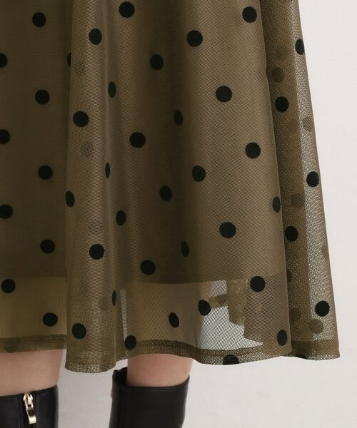 grove / グローブ ロング・マキシ丈スカート | 甘さを抑えて、品よく華やぐ メッシュフロッキードットスカート | 詳細19