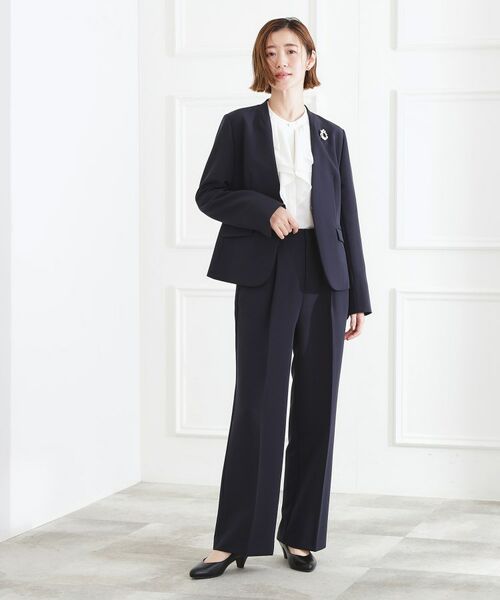 grove / グローブ ノーカラージャケット | 【マシンウォッシュ/防シワ】Wクロスノーカラージャケット | 詳細10