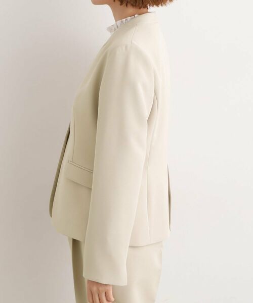 grove / グローブ ノーカラージャケット | 【マシンウォッシュ/防シワ】Wクロスノーカラージャケット | 詳細14