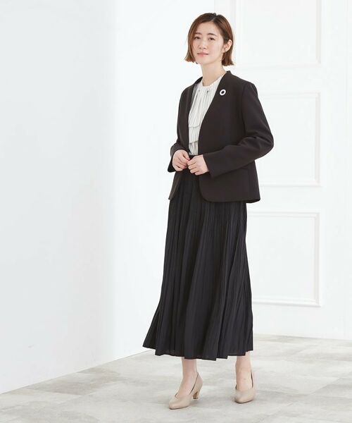 grove / グローブ ノーカラージャケット | 【マシンウォッシュ/防シワ】Wクロスノーカラージャケット | 詳細2