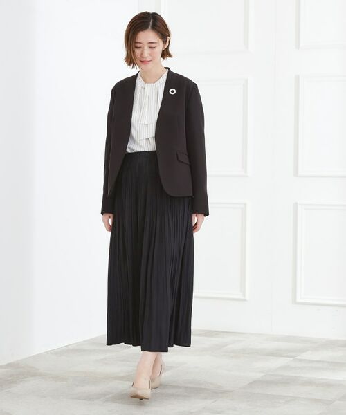 grove / グローブ ノーカラージャケット | 【マシンウォッシュ/防シワ】Wクロスノーカラージャケット | 詳細3