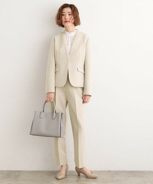 grove / グローブ ノーカラージャケット | 【マシンウォッシュ/防シワ】Wクロスノーカラージャケット | 詳細7