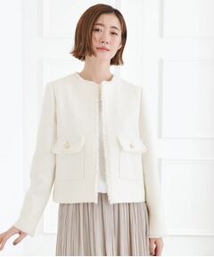 grove / グローブ ノーカラージャケット | ショートツイードジャケット