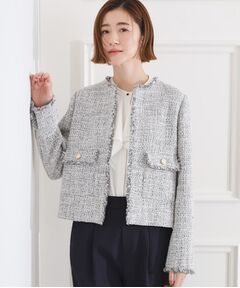 grove / グローブ ノーカラージャケット | ショートツイードジャケット