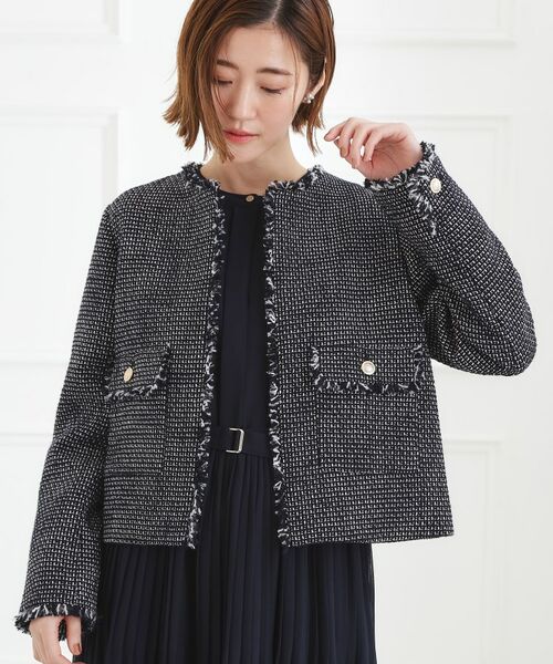 grove / グローブ ノーカラージャケット | ショートツイードジャケット | 詳細10