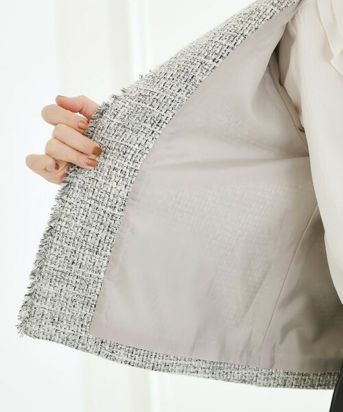 grove / グローブ ノーカラージャケット | 【ハレの日・通勤】着回しできる上品ツイードジャケット | 詳細22