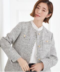 grove / グローブ ノーカラージャケット | ミドルツイードジャケット