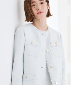 grove / グローブ ノーカラージャケット | ミドルツイードジャケット