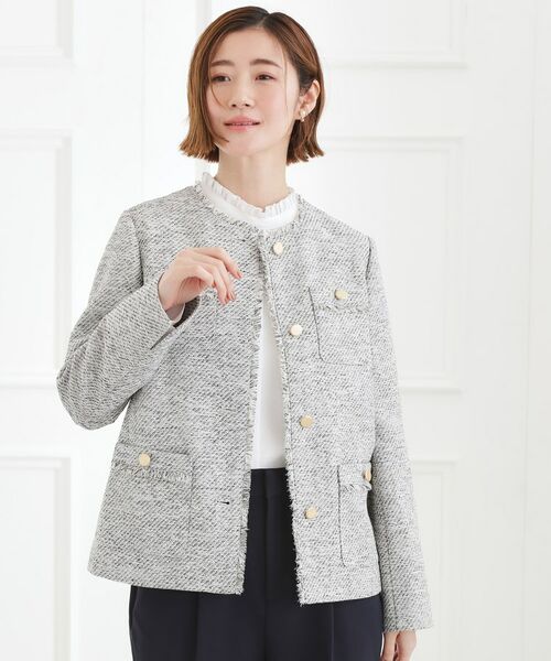 grove / グローブ ノーカラージャケット | ミドルツイードジャケット | 詳細5