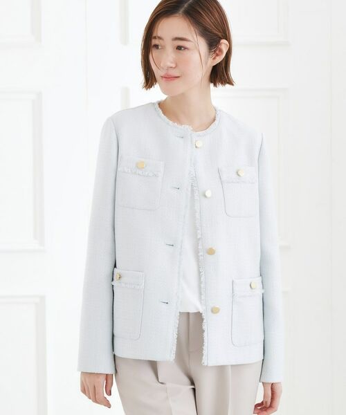 grove / グローブ ノーカラージャケット | ミドルツイードジャケット | 詳細9