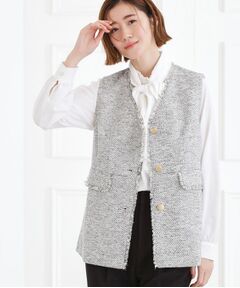 grove / グローブ ベスト | ツイードペプラムジレ