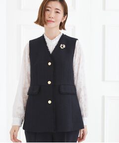 grove / グローブ ベスト | ツイードペプラムジレ