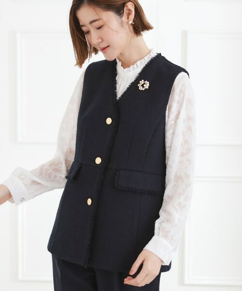 grove / グローブ ベスト | ツイードペプラムジレ | 詳細1