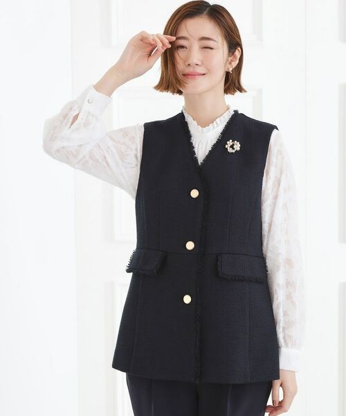 grove / グローブ ベスト | ツイードペプラムジレ | 詳細2