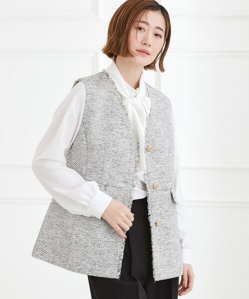grove / グローブ ベスト | ツイードペプラムジレ | 詳細5
