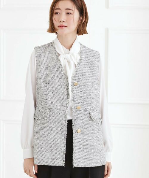 grove / グローブ ベスト | ツイードペプラムジレ | 詳細6
