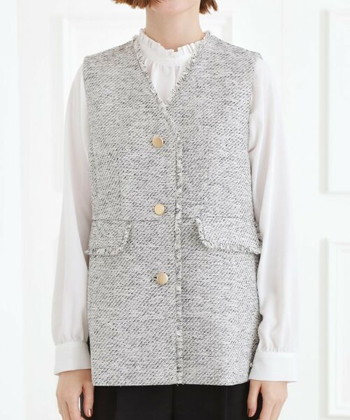 grove / グローブ ベスト | ツイードペプラムジレ | 詳細9