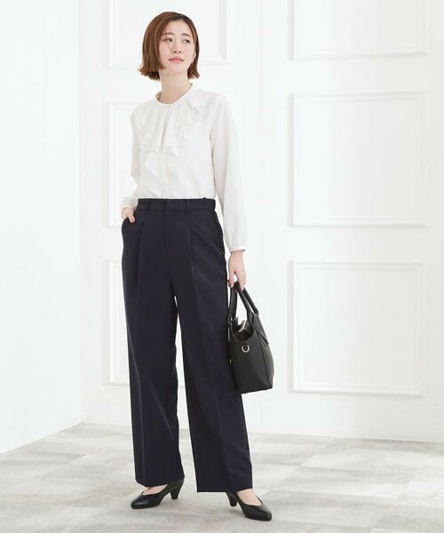 grove / グローブ パンツ | 【マシンウォッシュ／防シワ】Wクロスワイドパンツ | 詳細10