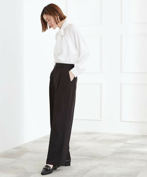 grove / グローブ パンツ | 【マシンウォッシュ／防シワ】Wクロスワイドパンツ | 詳細3