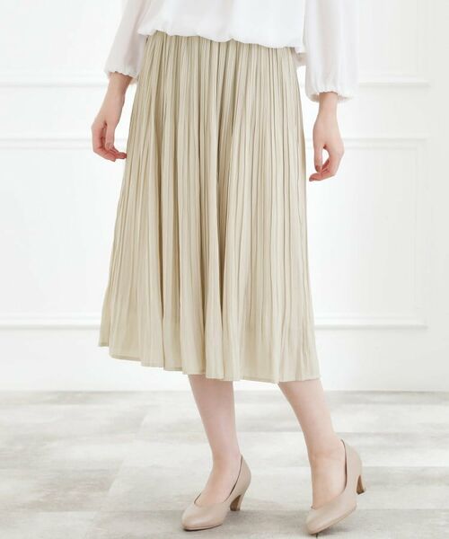 grove / グローブ ロング・マキシ丈スカート | 【選べる着丈】ヴィンテージサテンプリーツスカート | 詳細1
