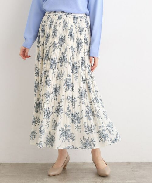 grove / グローブ ロング・マキシ丈スカート | 【選べる着丈】ヴィンテージサテンプリーツスカート(オフホワイト(103))