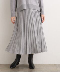 grove / グローブ ロング・マキシ丈スカート | 【SETUP可能】冬から春まで軽やかに　ラメラインニットプリーツスカート
